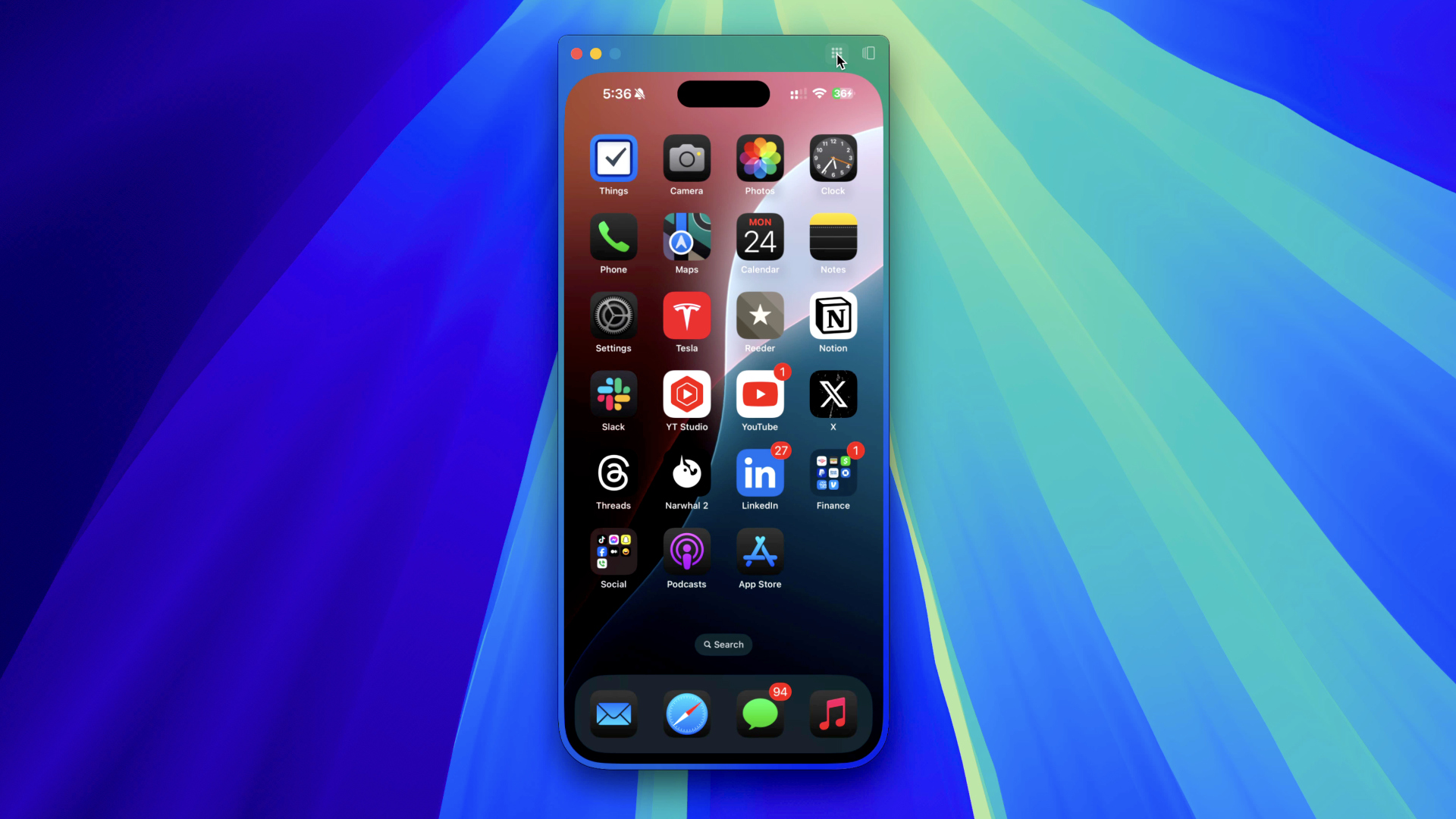 Session de mise en miroir iPhone sur macOS Sequoia bêta 2.