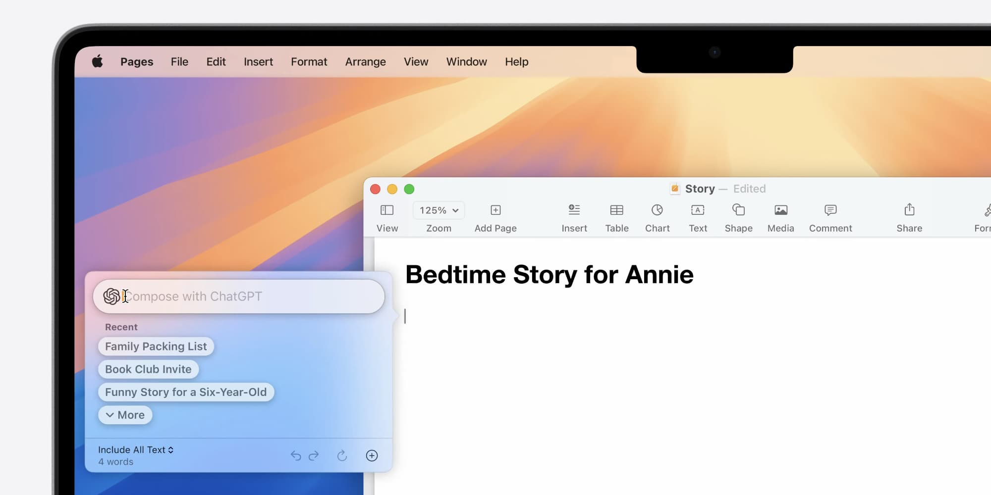 Écriture de ChatGPT sur macOS Sequoia