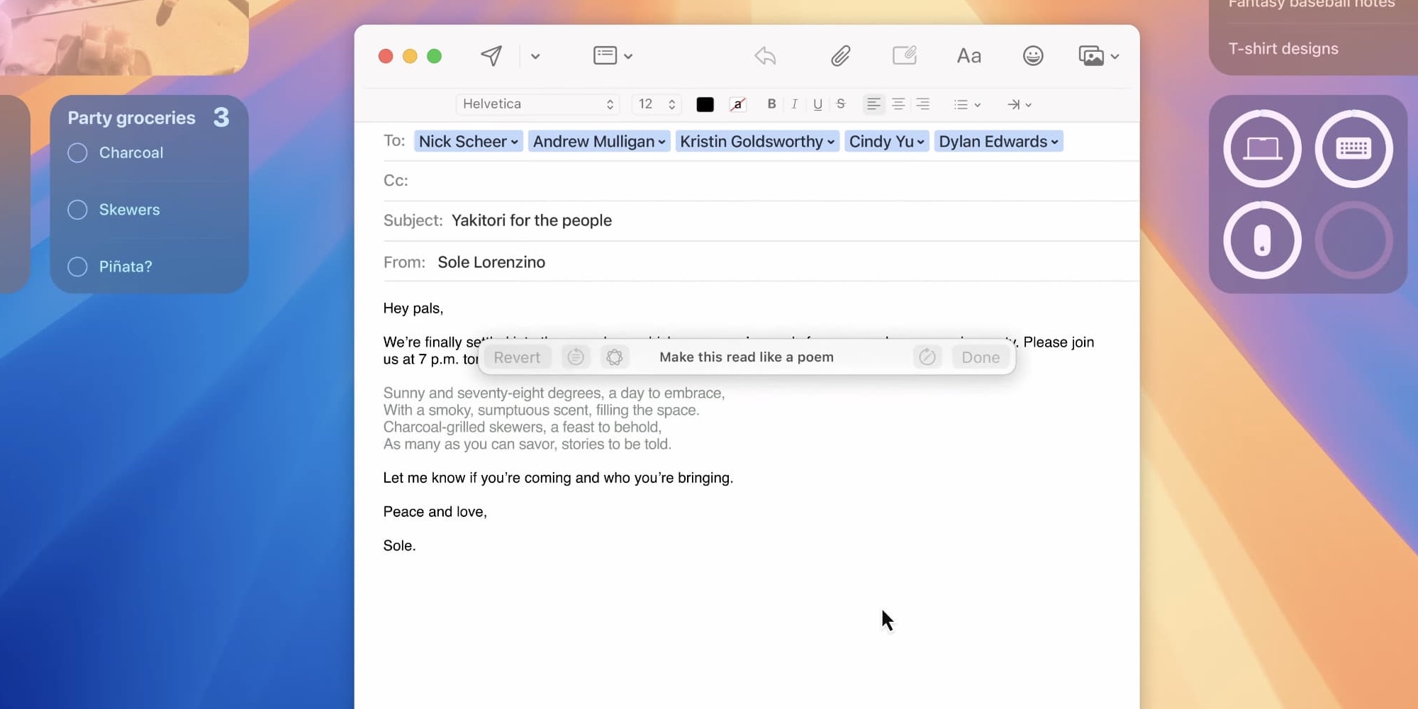 Outils d'écriture dans Apple Intelligence