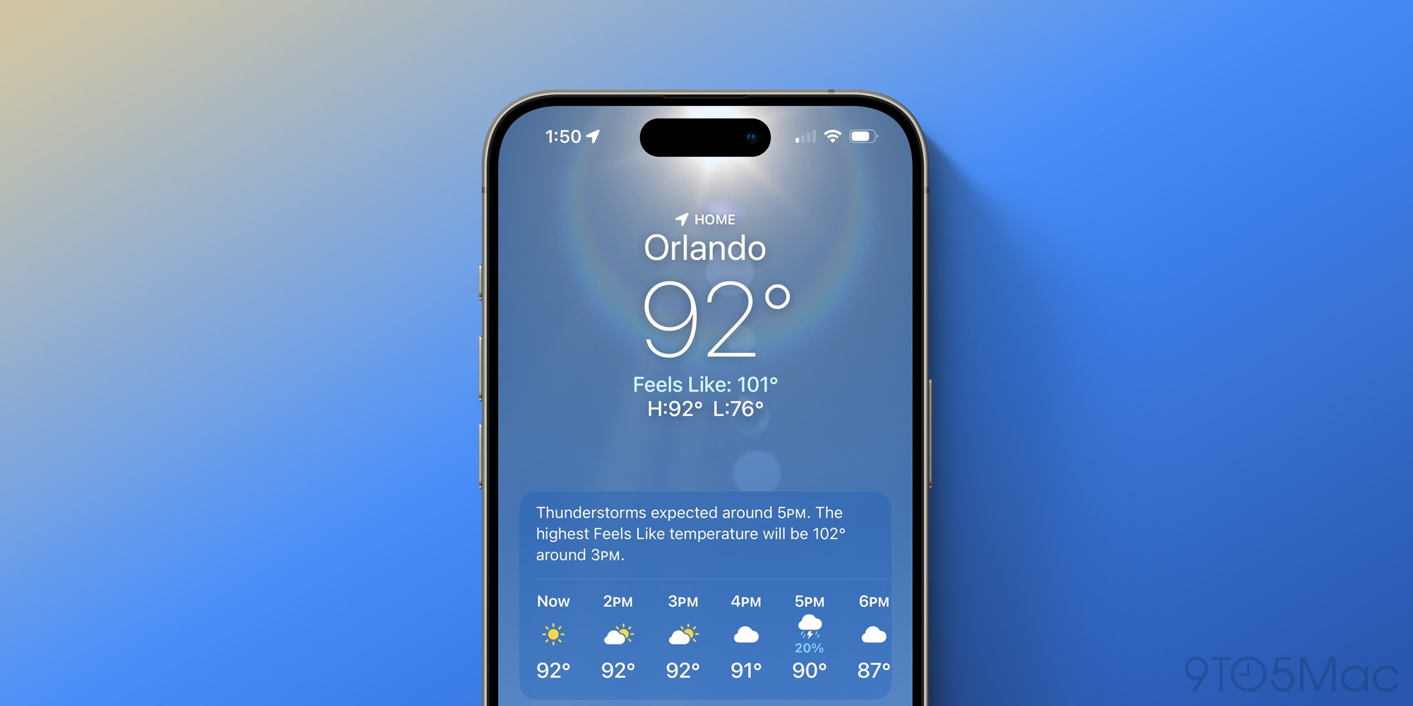 L'application Météo d'Apple bénéficie de deux nouvelles fonctionnalités dans iOS 18 2 L'application météo d'Apple dans iOS 18