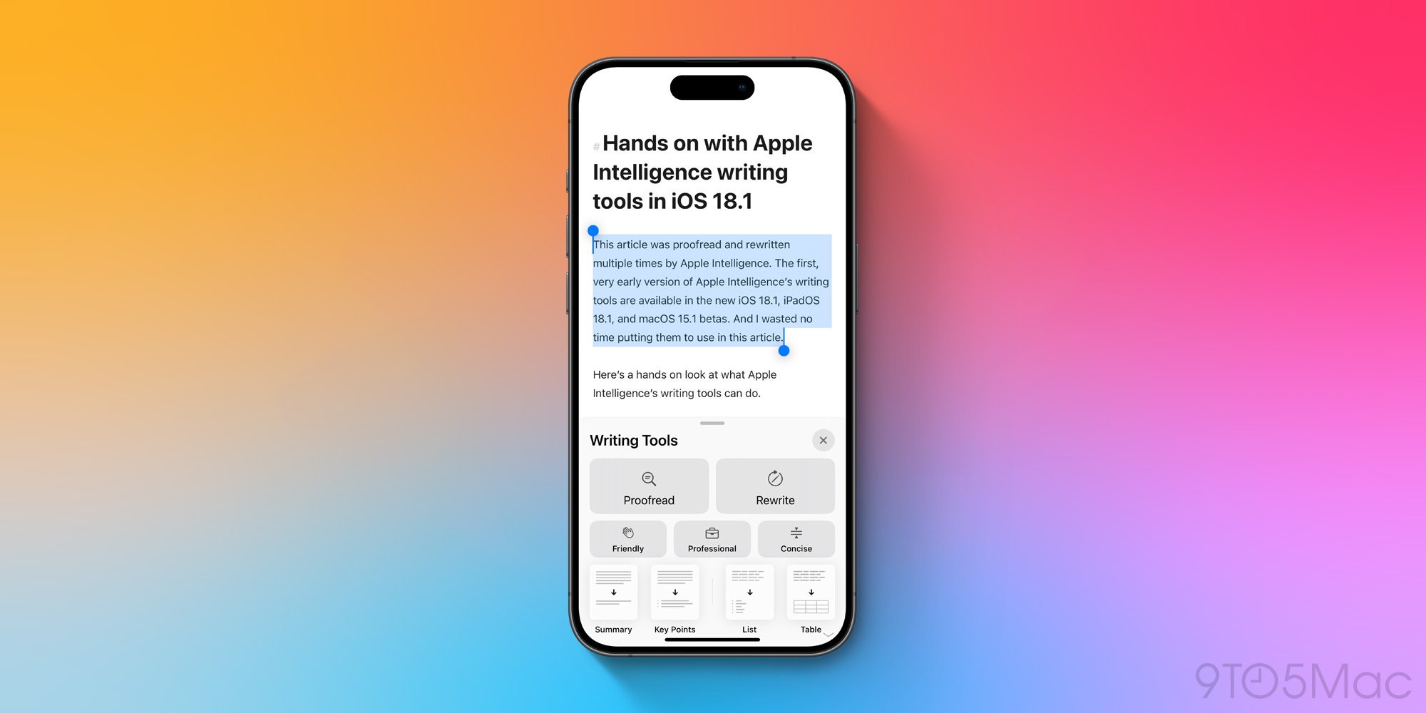 Pratique des outils d'écriture Apple Intelligence dans iOS 18.1 2 Outils d'écriture Apple Intelligence dans iOS 18.1