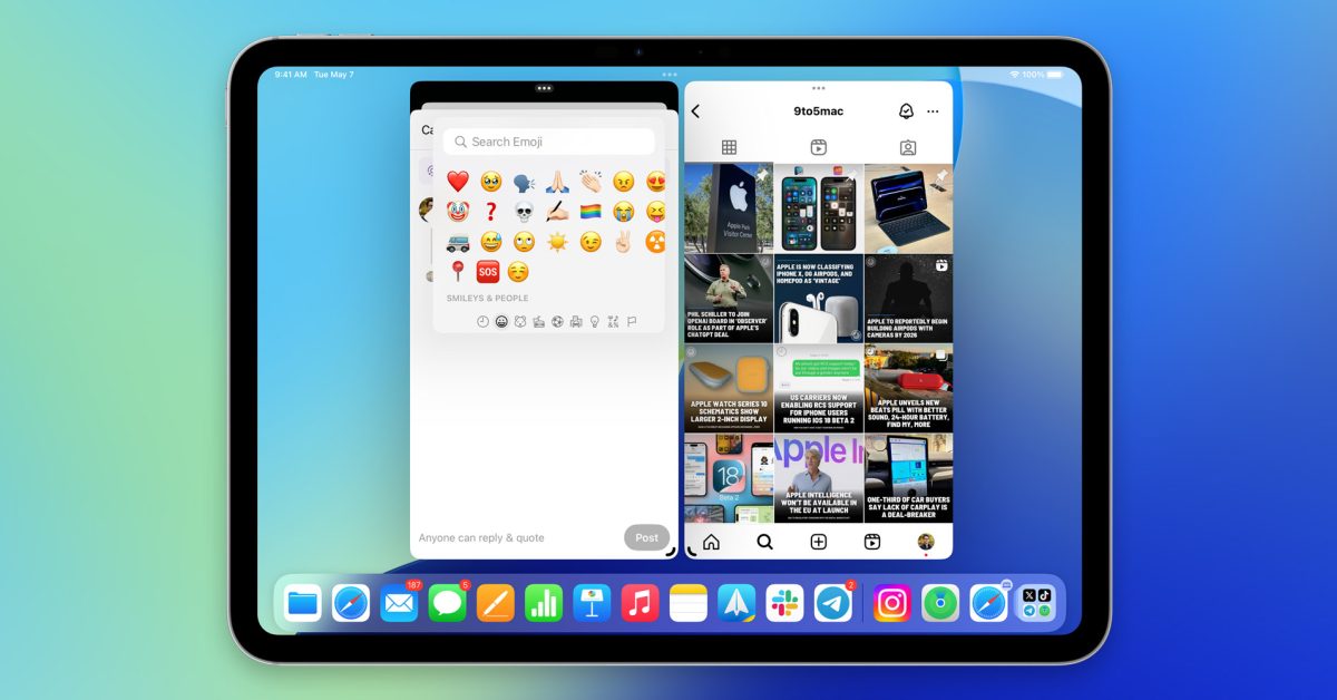 iPadOS 18 facilite le choix et l'ajout d'emojis lors de la saisie dans les applications iPhone