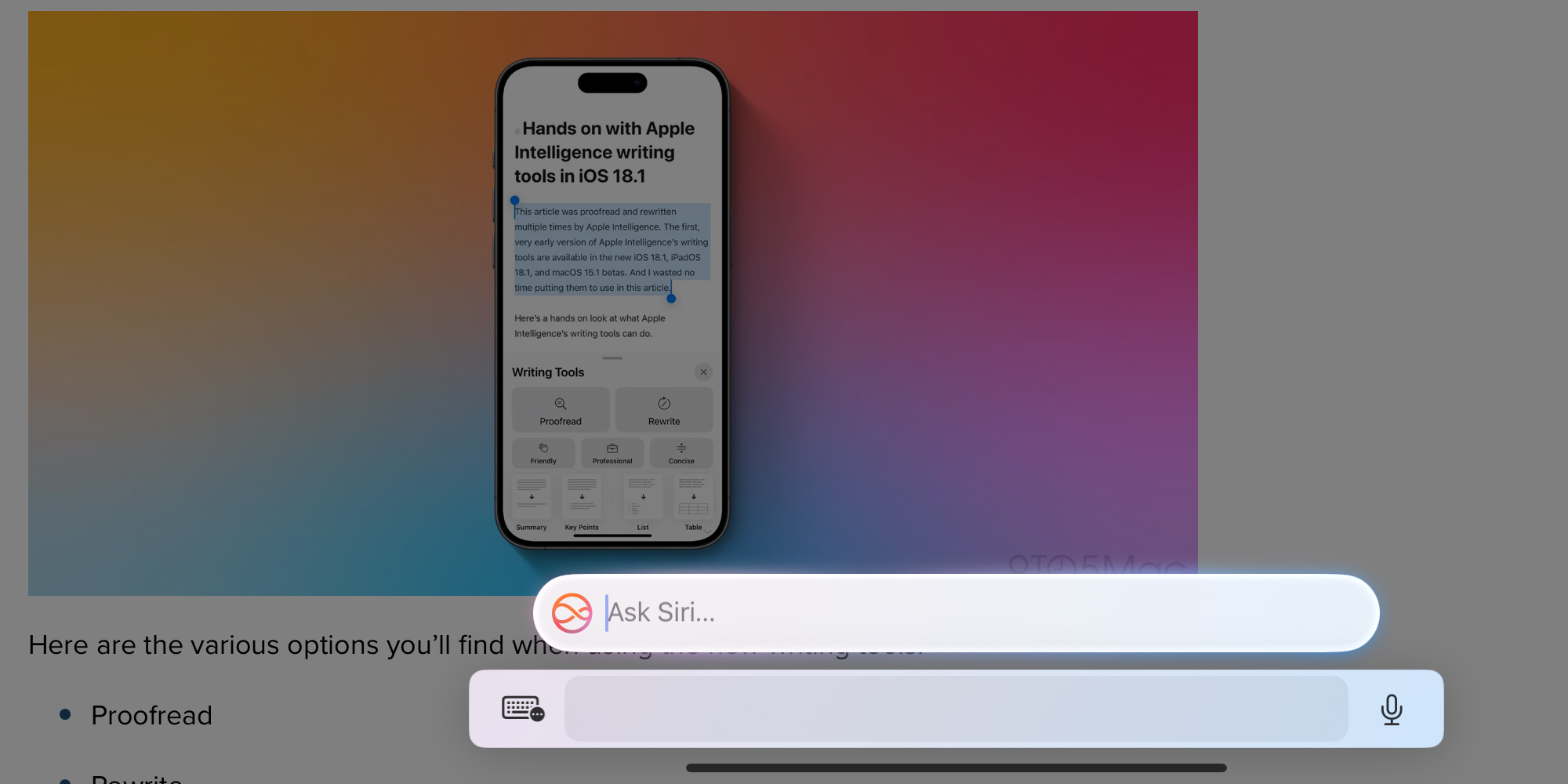 Écrire à Siri dans iPadOS 18