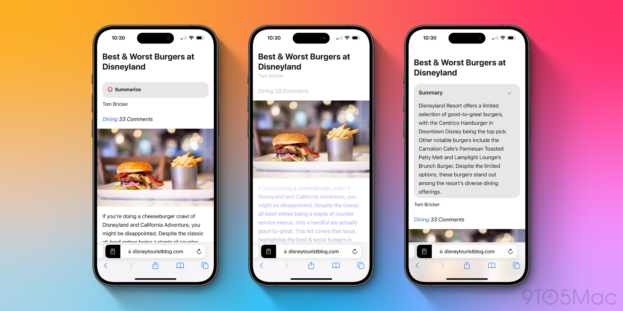 Fonction Résumé de Safari avec Apple Intelligence
