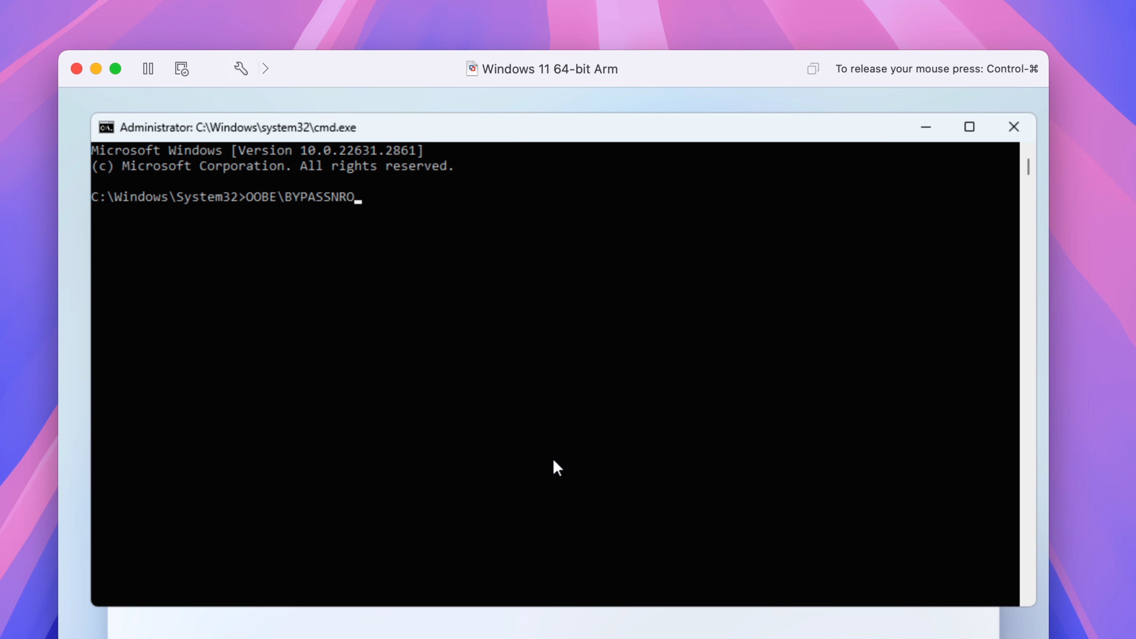 Windows 11 sur Mac avec VMware Fusion Pro gratuit - OOBE\BYPASSNRO