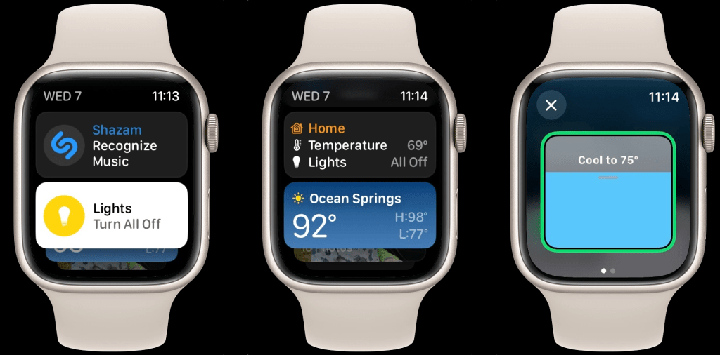 Double tapping sur watchOS 11 sur Apple Watch Series 9.webp