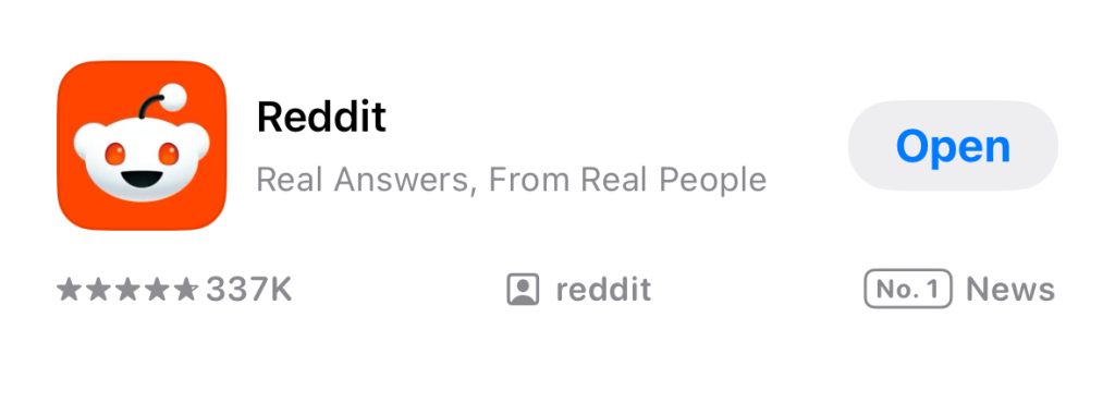 Menu de l'application Settings