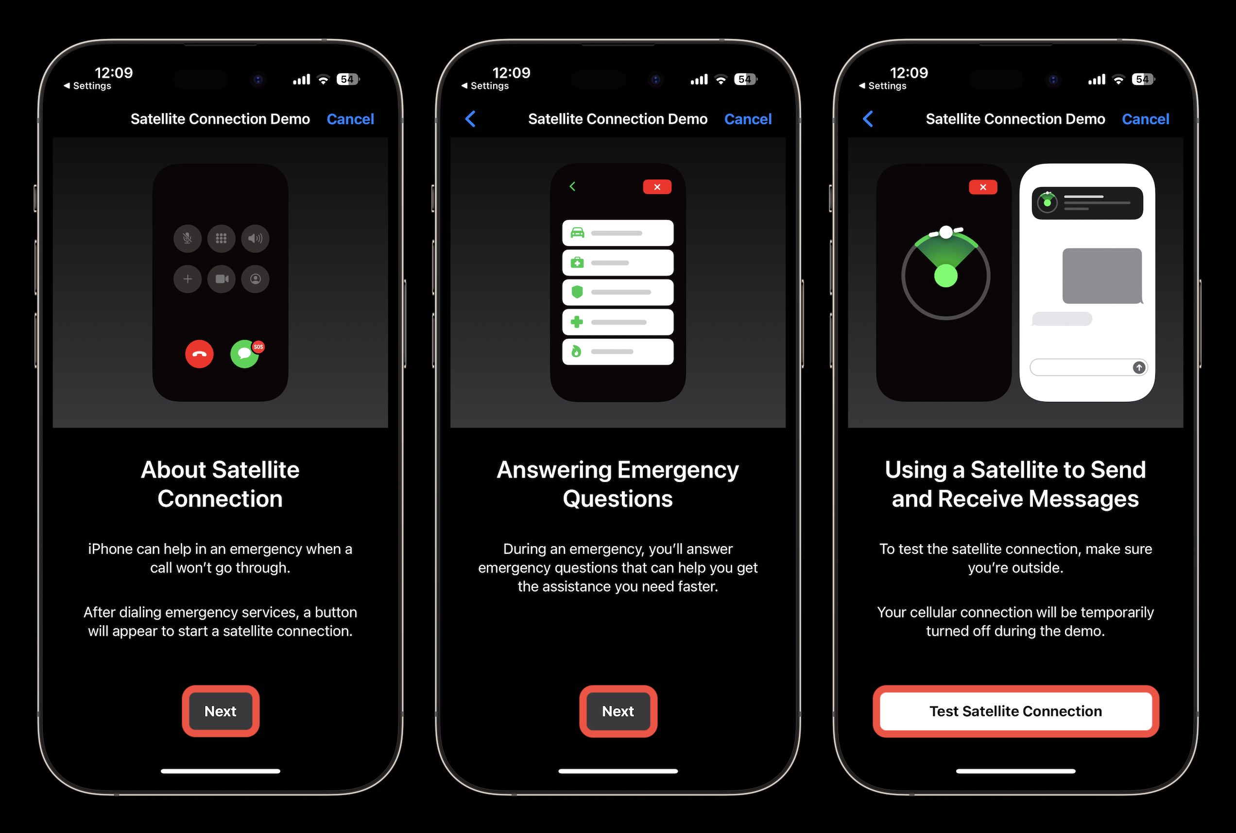 Utiliser l’iPhone pour SOS via satellite - étape 2