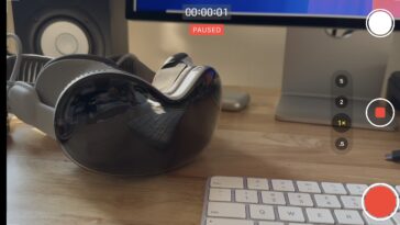 Une vidéo en vol mise en pause dans l'application appareil photo d'iOS 18 RC