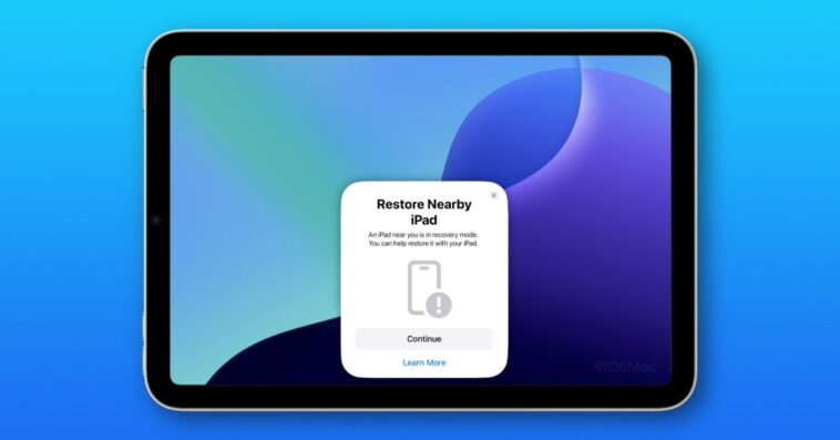 iPad mini 7 : restauration sans fil possible depuis un autre appareil iOS 1 iPad mini 7 can also be restored wirelessly from another iOS device