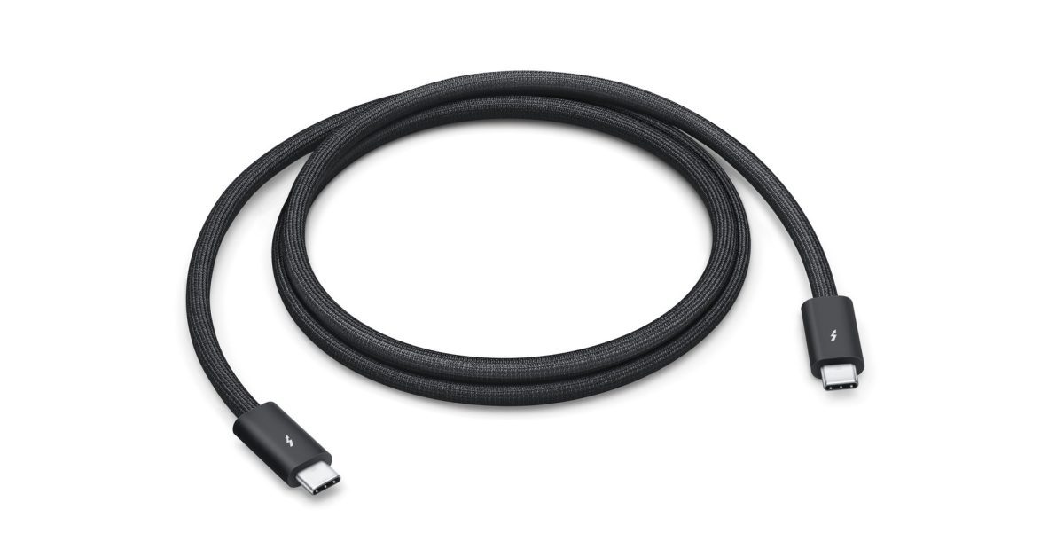 Thunderbolt 5 USB-C cable now available in online Apple Store