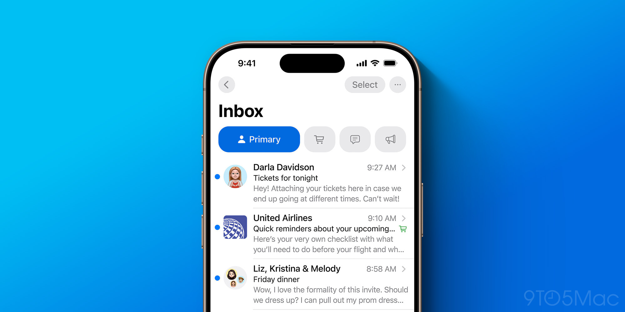 iOS 18.2 : Le redesign d'Apple Mail n'arrivera pas sur iPad ni Mac tout de suite 2 Nouvelle application Mail sur iOS 18.2