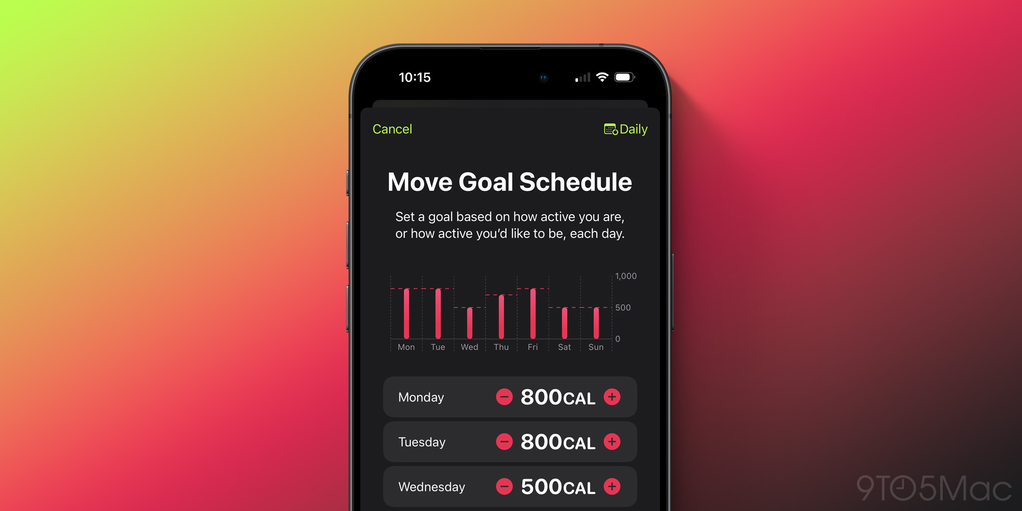 Objectifs d'activité quotidiens avec watchOS 11