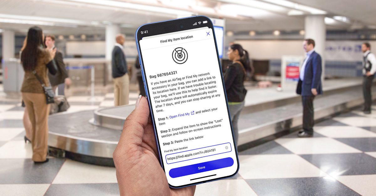 United Airlines integrating Apple’s Share Item Location into its mobile app