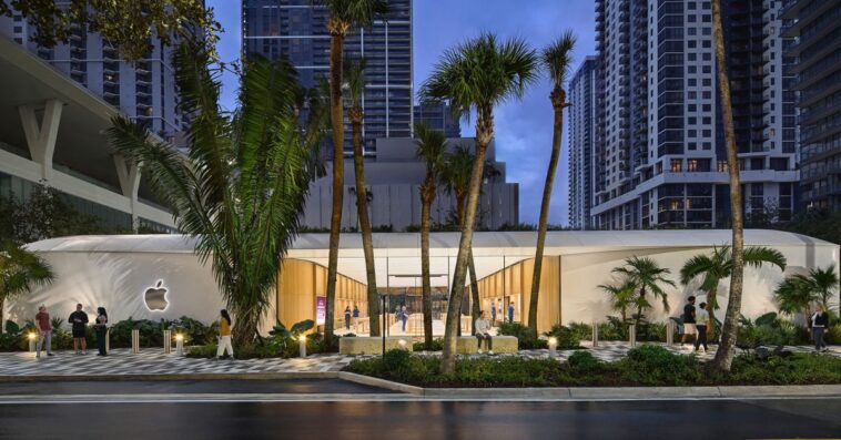 Apple Miami Worldcenter : Boutique à design biophile, écoresponsable et accessible 1 Apple Miami Worldcenter store has ‘biophilic’ design, green creds, accessibility features