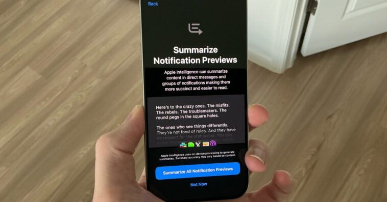 Apple : mise à jour software pour répondre aux plaintes sur les notifications d'Apple Intelligence 1 Apple promises software update to address Apple Intelligence notification summary complaints