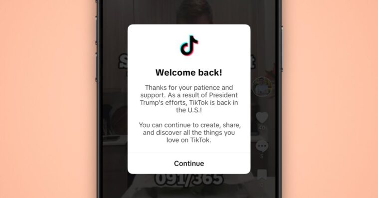 TikTok de retour aux États-Unis, mais absent de l'App Store : à savoir 1 TikTok is back in the US, but it’s not on the App Store: Here’s what you need to know