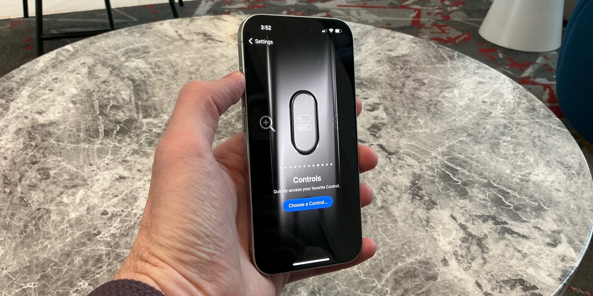 Contrôles du bouton d'action sur iOS 18