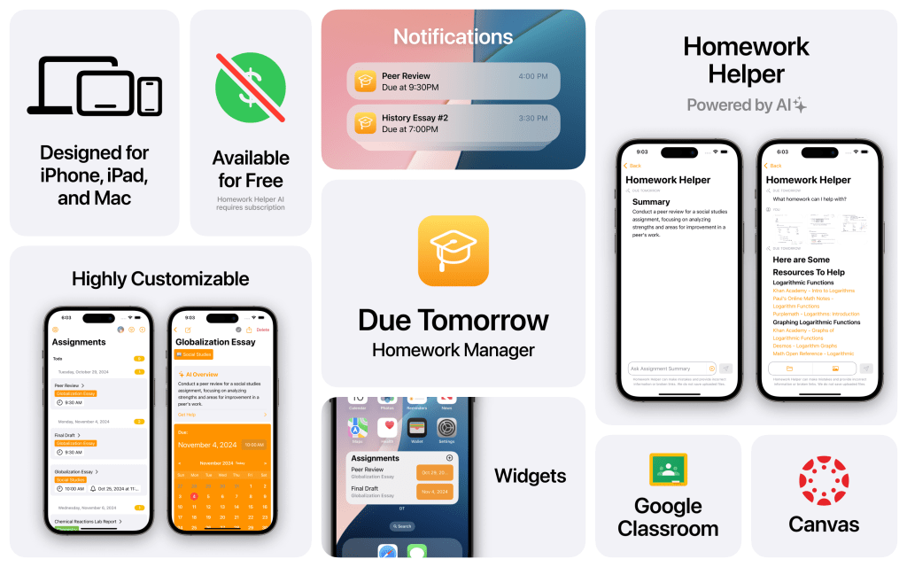 Indie App Spotlight : ‘Due Tomorrow’ aide les étudiants à gérer leurs devoirs avec l'IA 2 Une capture d'écran de l'application Due Tomorrow