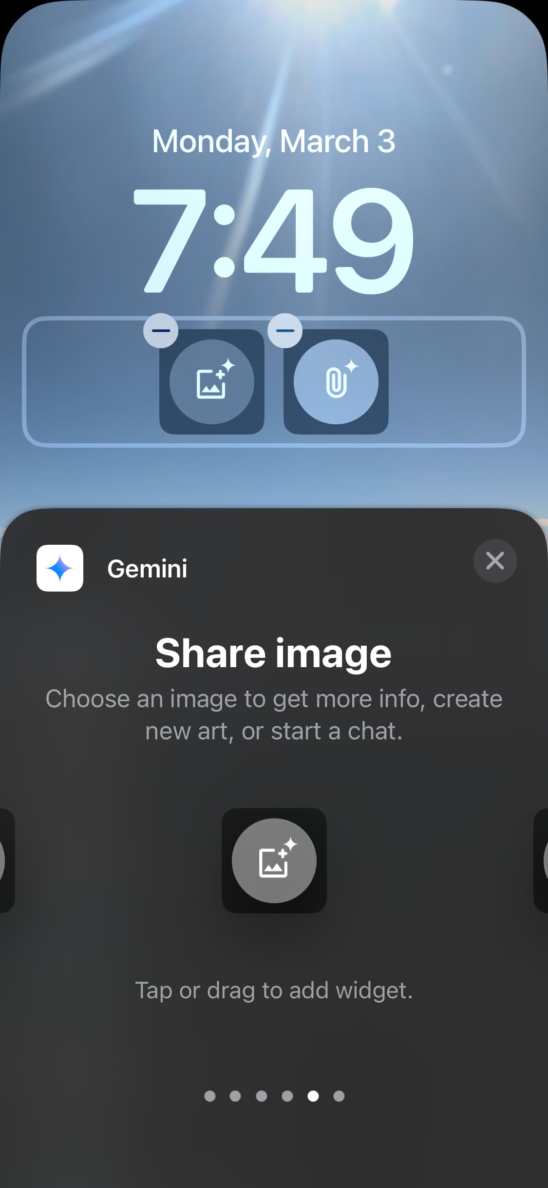 Widgets d'écran de verrouillage de Gemini pour iPhone