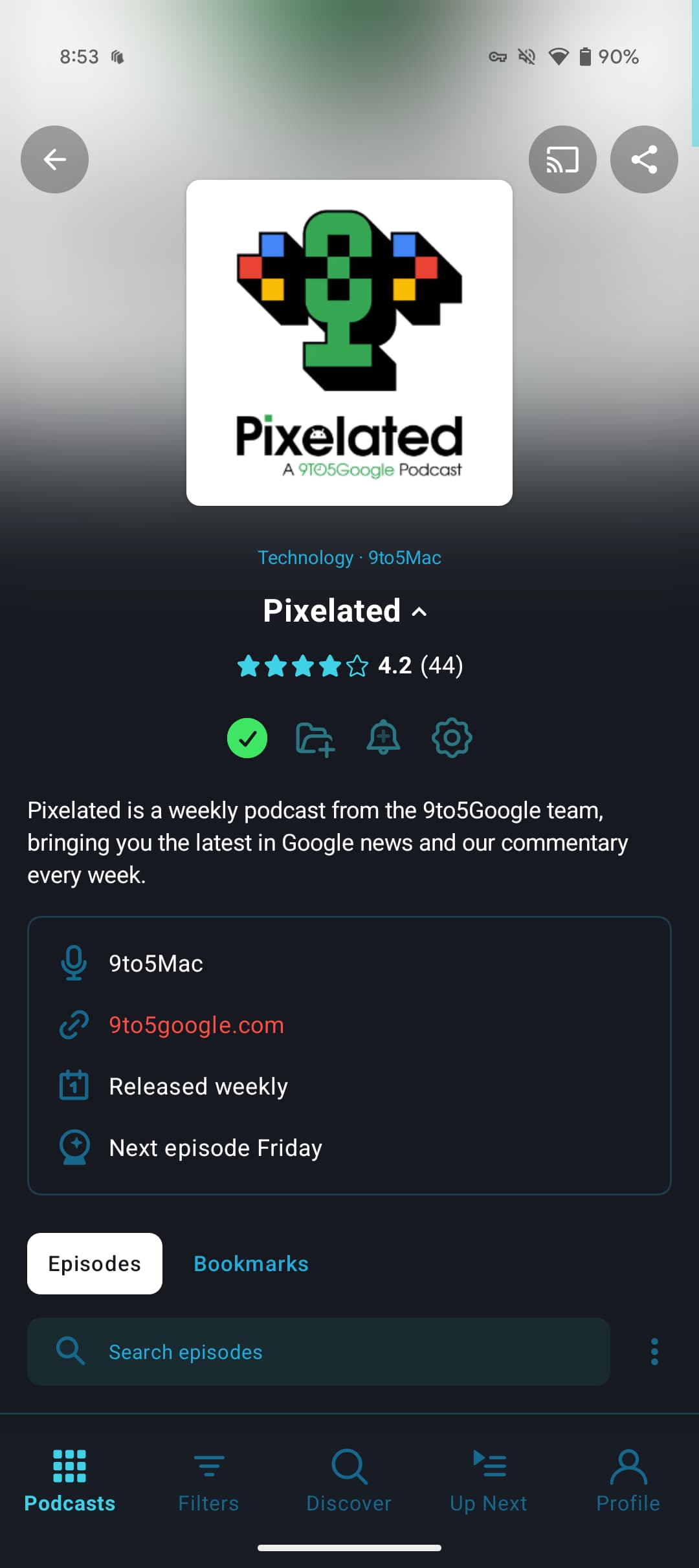 Mise à jour Pocket Casts