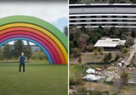 Apple Park rainbow arches gone, but reportedly being rebuilt