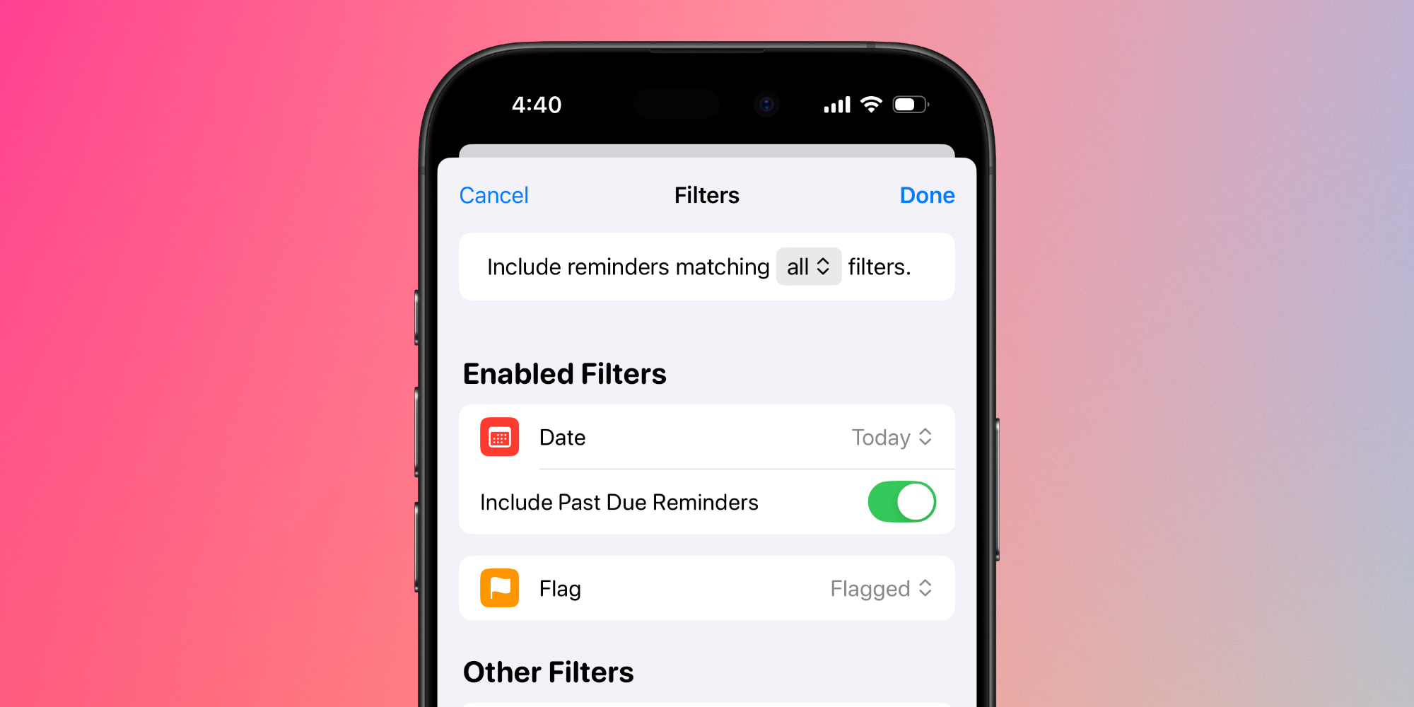 Liste Intelligente Rappels