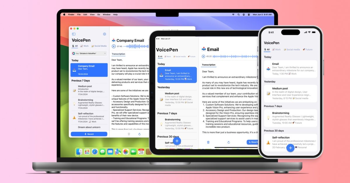Indie App Spotlight: ‘VoicePen’ transcribes your meetings and lectures into text notes