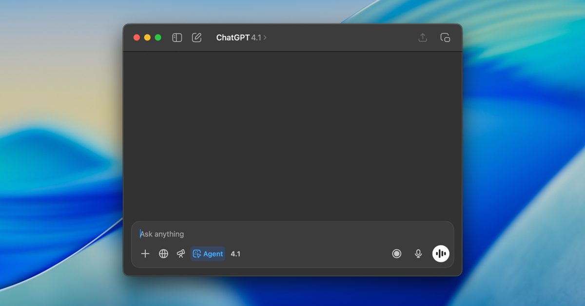 ChatGPT Agent now available on the Mac app