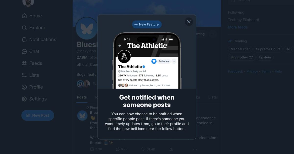 Bluesky gets activity notifications as it tries to lure news and sports users