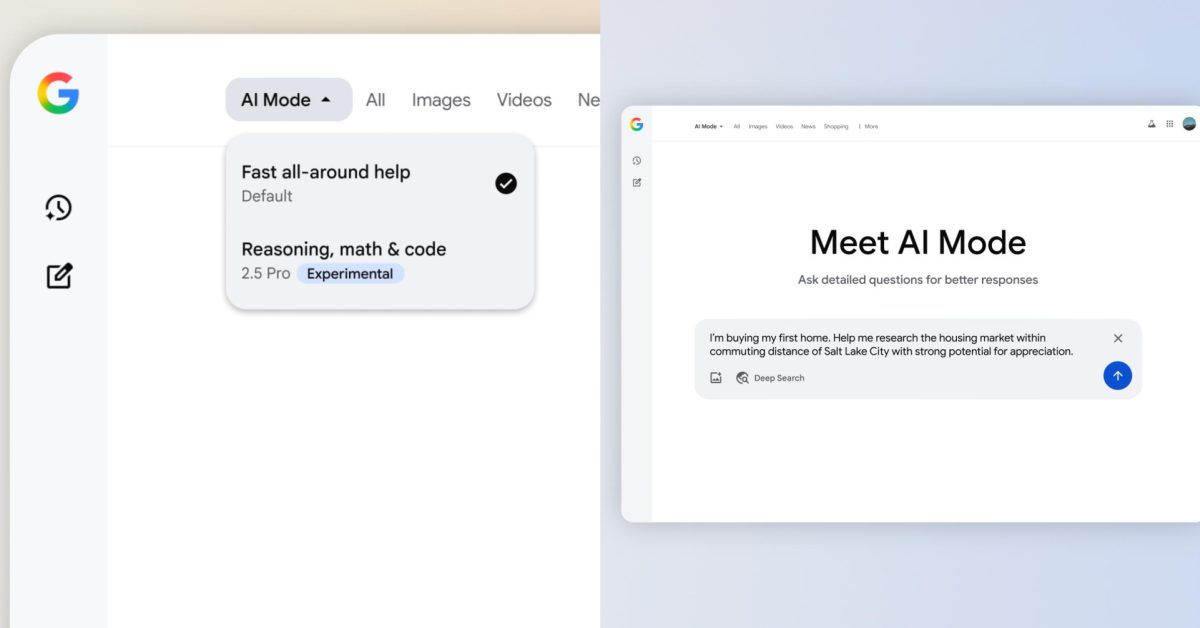 Google AI Mode adds 2.5 Pro & Deep Search for subscribers, agentic AI calling for all