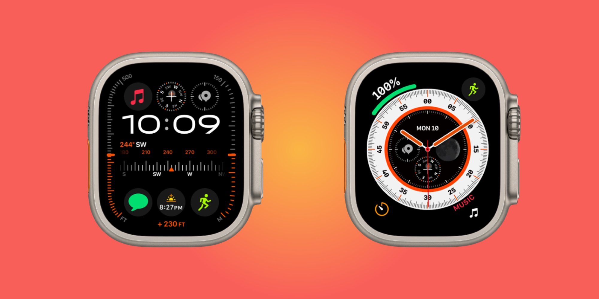 Faces exclusives de l'Apple Watch Ultra