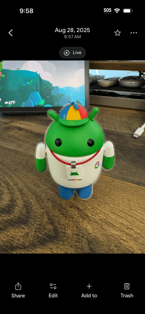 Exemple d'autocollant créé sur Google Photos