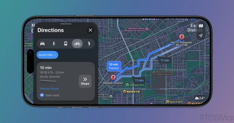 Apple Maps : itinéraires à vélo désormais disponibles à Hong Kong et Taïwan 1 Apple Maps cycling directions expand to Hong Kong and Taiwan