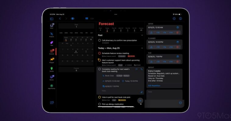 Mise à jour d'OmniFocus : ajout de dates planifiées et de tags exclusifs 1 OmniFocus update brings Planned Dates, mutually exclusive tags, more