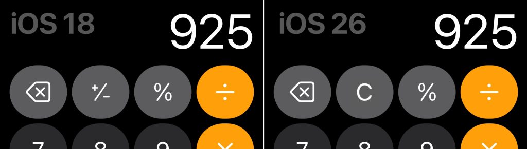iOS 26 : le retour du bouton effacer sur la calculatrice de l'iPhone 2 iOS 26 le retour du bouton effacer sur la