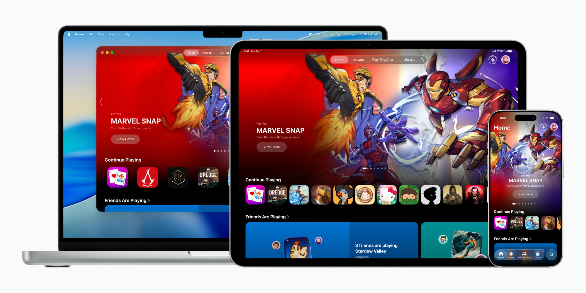 Application Apple Games sur iPad et Mac