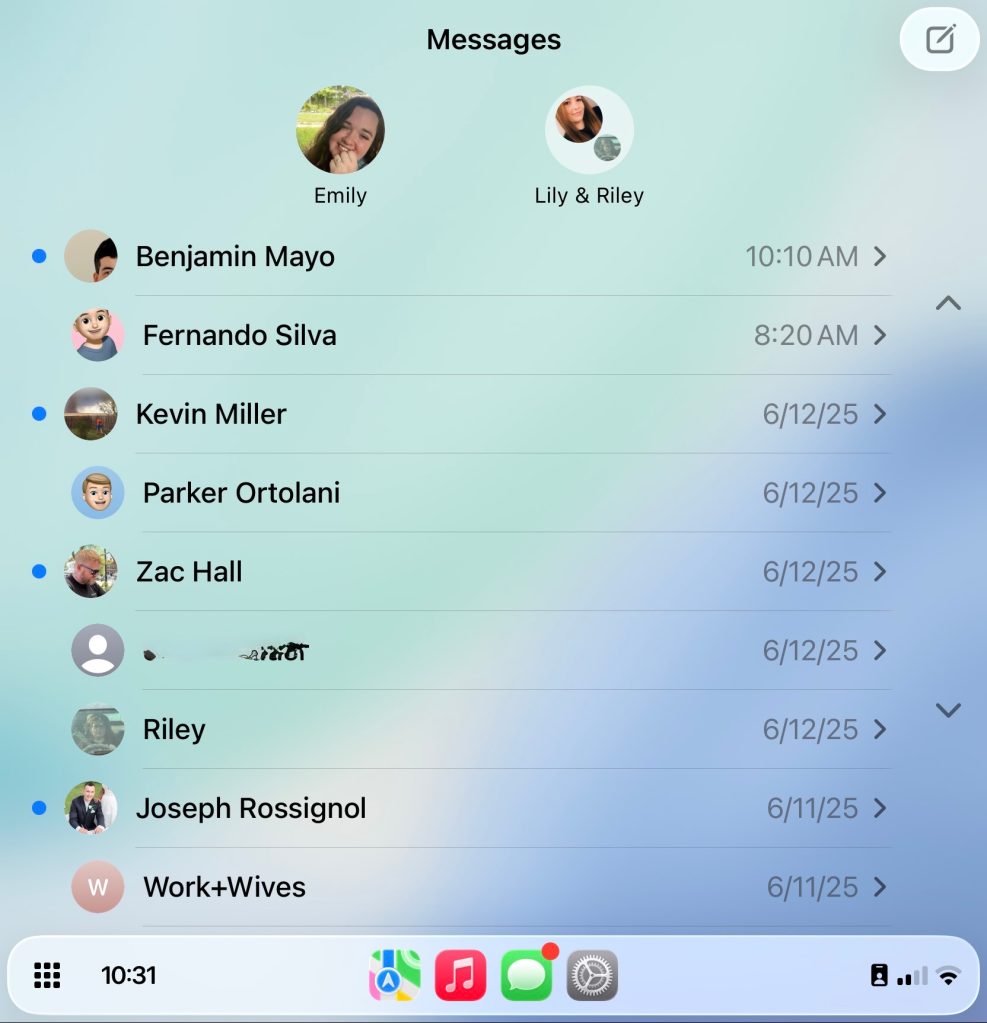 Messages avec Smart Display Zoom