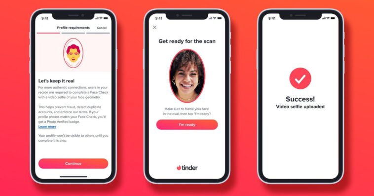 Vérification faciale obligatoire sur Tinder aujourd'hui pour lutter contre les scambots 1 Mandatory Tinder face verification starts today as dating apps battle scambots