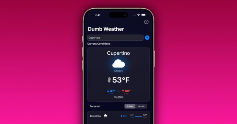 Indie App Spotlight : ‘Dumb Weather’, la météo sans le superflu 1 Indie App Spotlight: ‘Dumb Weather’ offers the forecast without a load of clutter