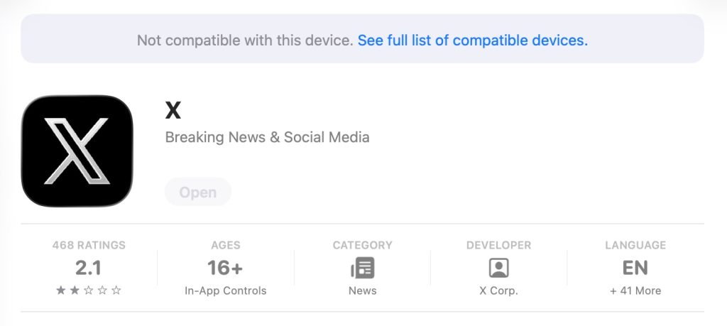X cesse le support de son application iPad sur Mac 2 X cesse le support de son application iPad sur Mac