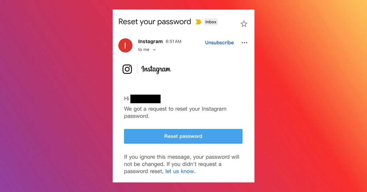 PSA: Instagram password reset emails should be ignored