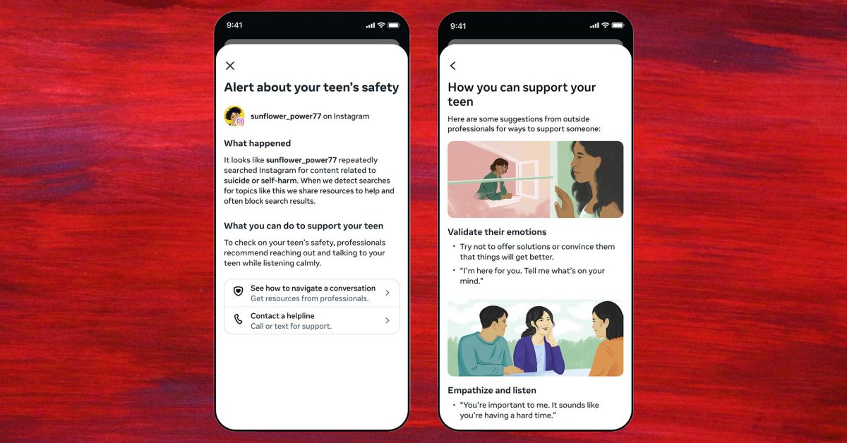 Instagram will notify parents if their child searches for self-harm content
