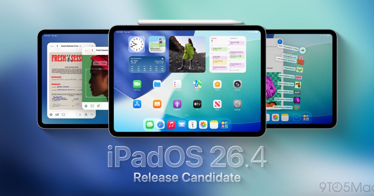 iPadOS 26.4 RC available now, and public launch soon