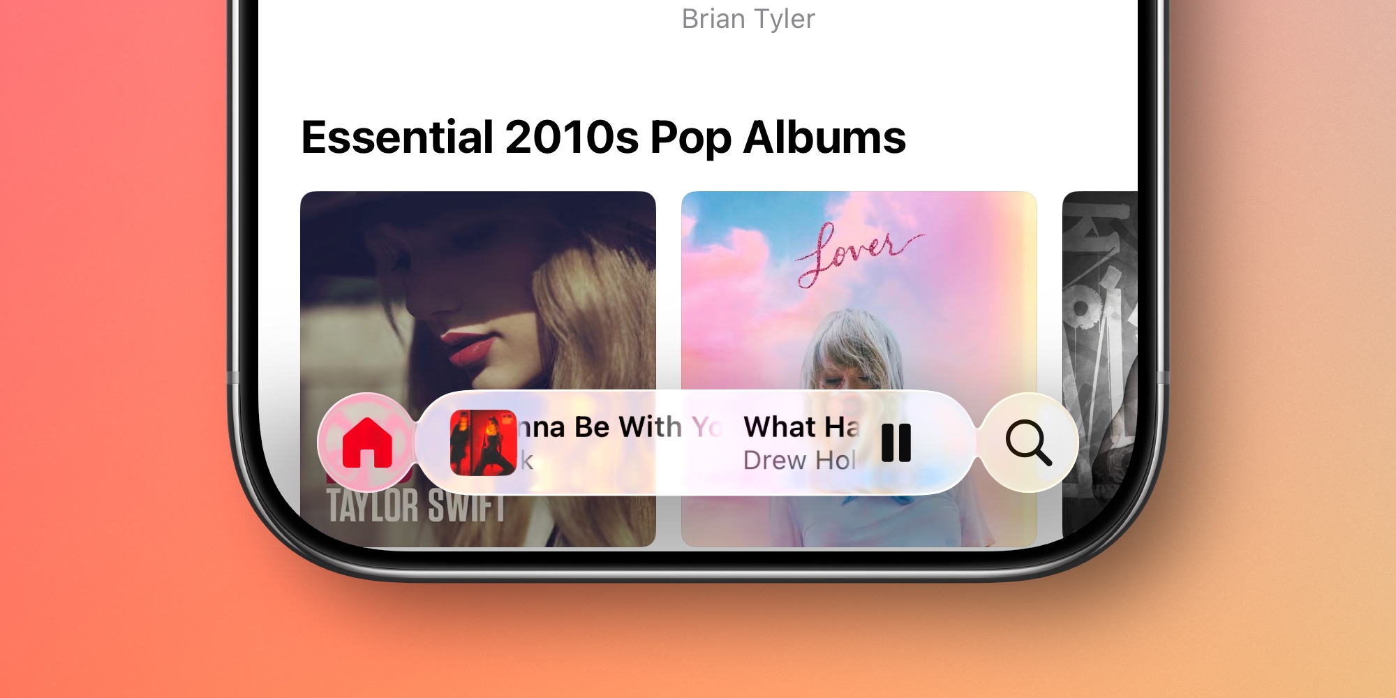 Interface Apple Music iOS 26