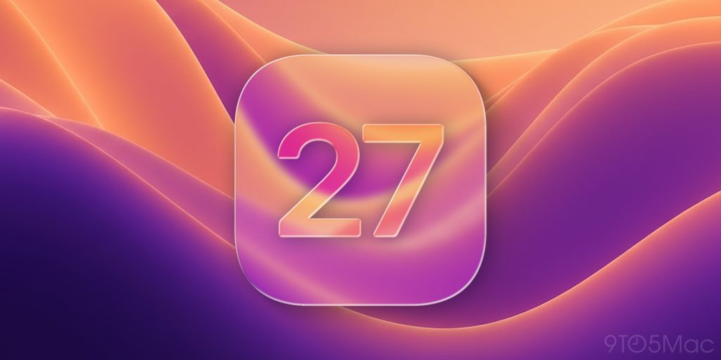 Image montre le numéro 27 dans un rectangle arrondi dans un style Liquid Glass