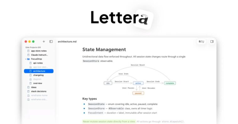 Bear app : Lettera, un éditeur Markdown élégant pour Mac à découvrir 1 Bear app developers announce Lettera, a beautiful Markdown editor for Mac