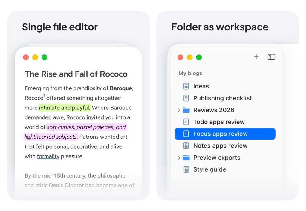 Bear app : Lettera, un éditeur Markdown élégant pour Mac à découvrir 2 Lettera - Éditeur Markdown