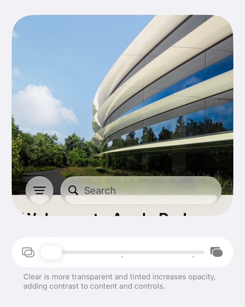 iOS 27 le nouveau curseur Liquid Glass sur iPhone