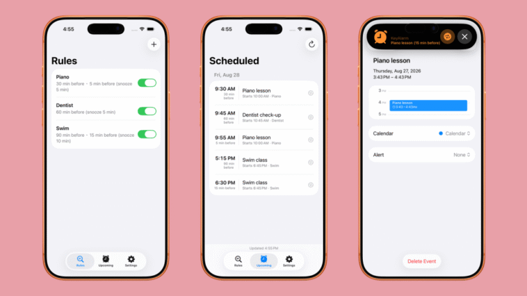 Indie App Spotlight: ‘KeyAlarm’ turns your most important calendar events into alarms